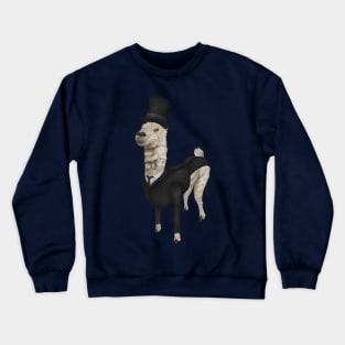 Fancy Llama in a top hat Crewneck Sweatshirt